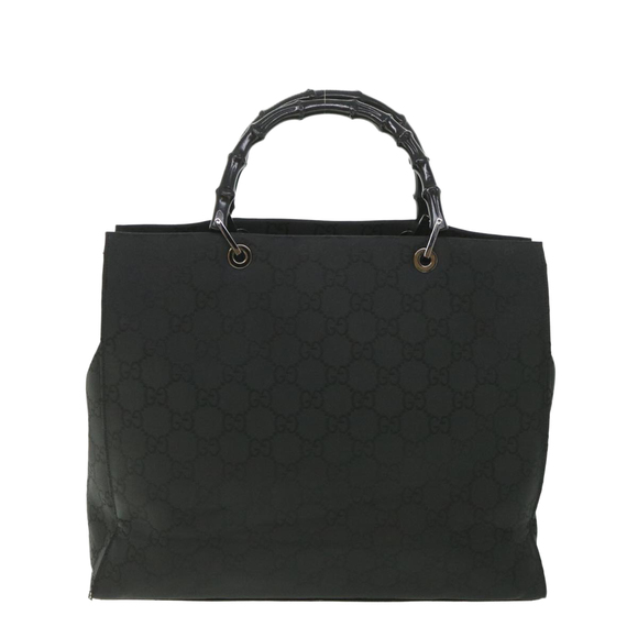GUCCI GG Canvas Bamboo Hand Bag Black 002 1015 Auth fm2780 - Picture 13 of 16